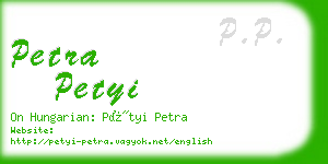 petra petyi business card